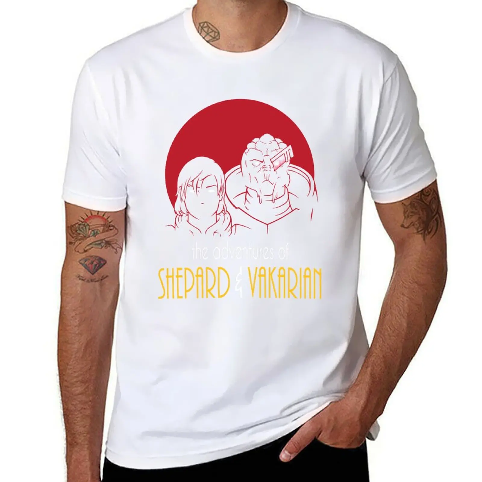 

Adventures of FemShep and Vakarian T-Shirt funny t shirts cotton t shirts designer T-Shirt