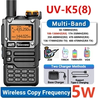 Quansheng UV-K6 Walkie Talkie 5W Air Band Radio Tyep C Charge UHF VHF DTMF FM Scrambler NOAA Wireless Frequency Two Way CB Radio