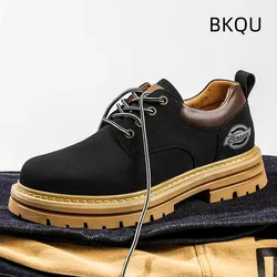 Men's Low Cut Boots Fashion Comfortable Outdoor Breathable Trendy All-match Round Toe Platform Walking Boots Spring Autumn Main