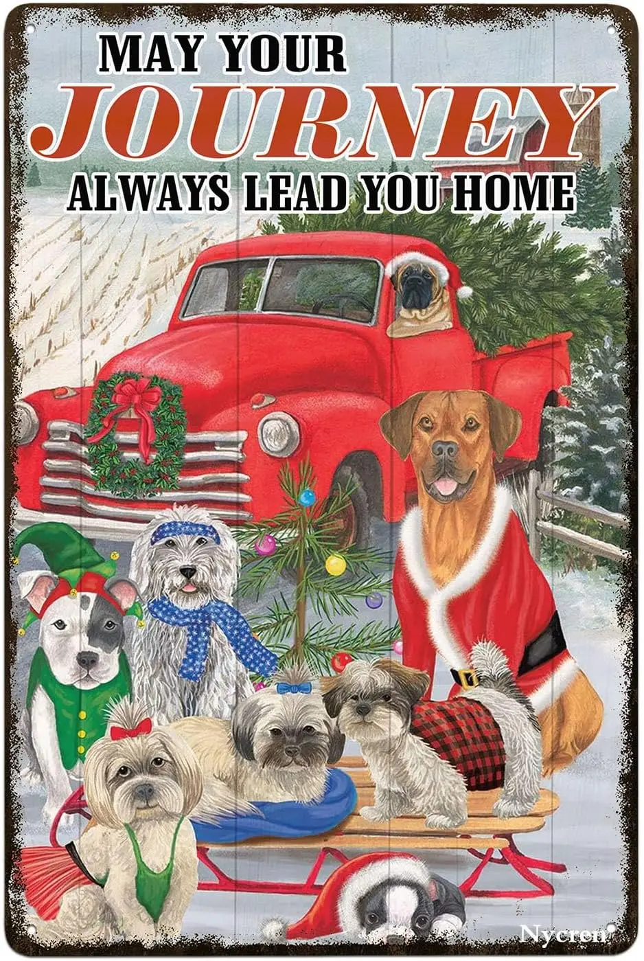 Dog Tin Sign Funny Journey Always Lead You Home Retro Rustic Decor Horse Sign Home Bedroom Farm Ranch Bar Cafe Club Cave Wall De