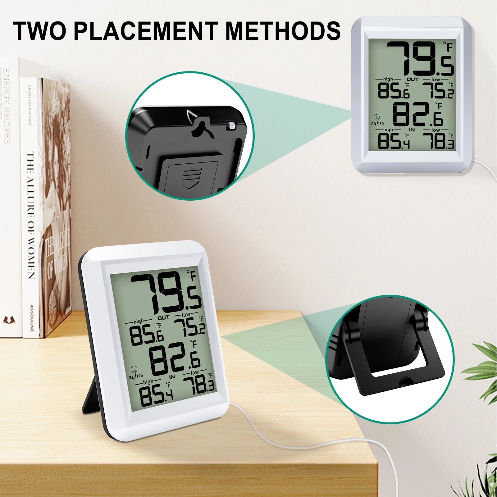 MASTFUYI Digital Thermometer Hygrometer Indoor Outdoor Temperature  Weather Forecast Wireless Electronic Table Clock Temperature