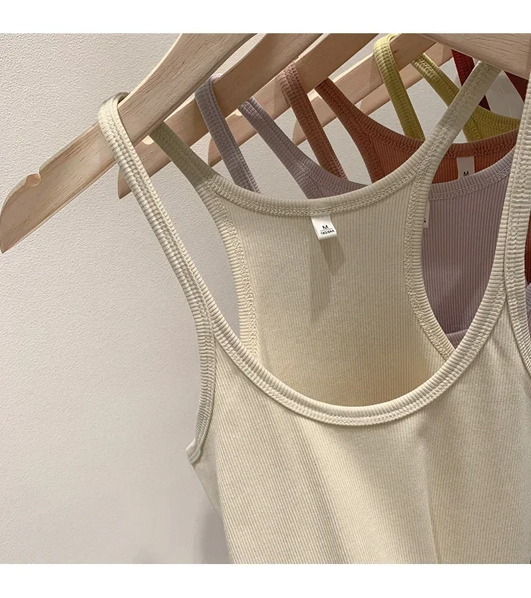 Layering Outerwear Tees 2026 Sommer Y2K Hot Girl Gestricktes Geripptes Damen-Camisole Figurformendes Ärmelloses Tanktop – Detail 11