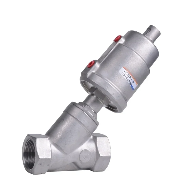 Stainless steel high temperature pneumatic steam thread corrosion resistant Y type angle seat valve for disinfection