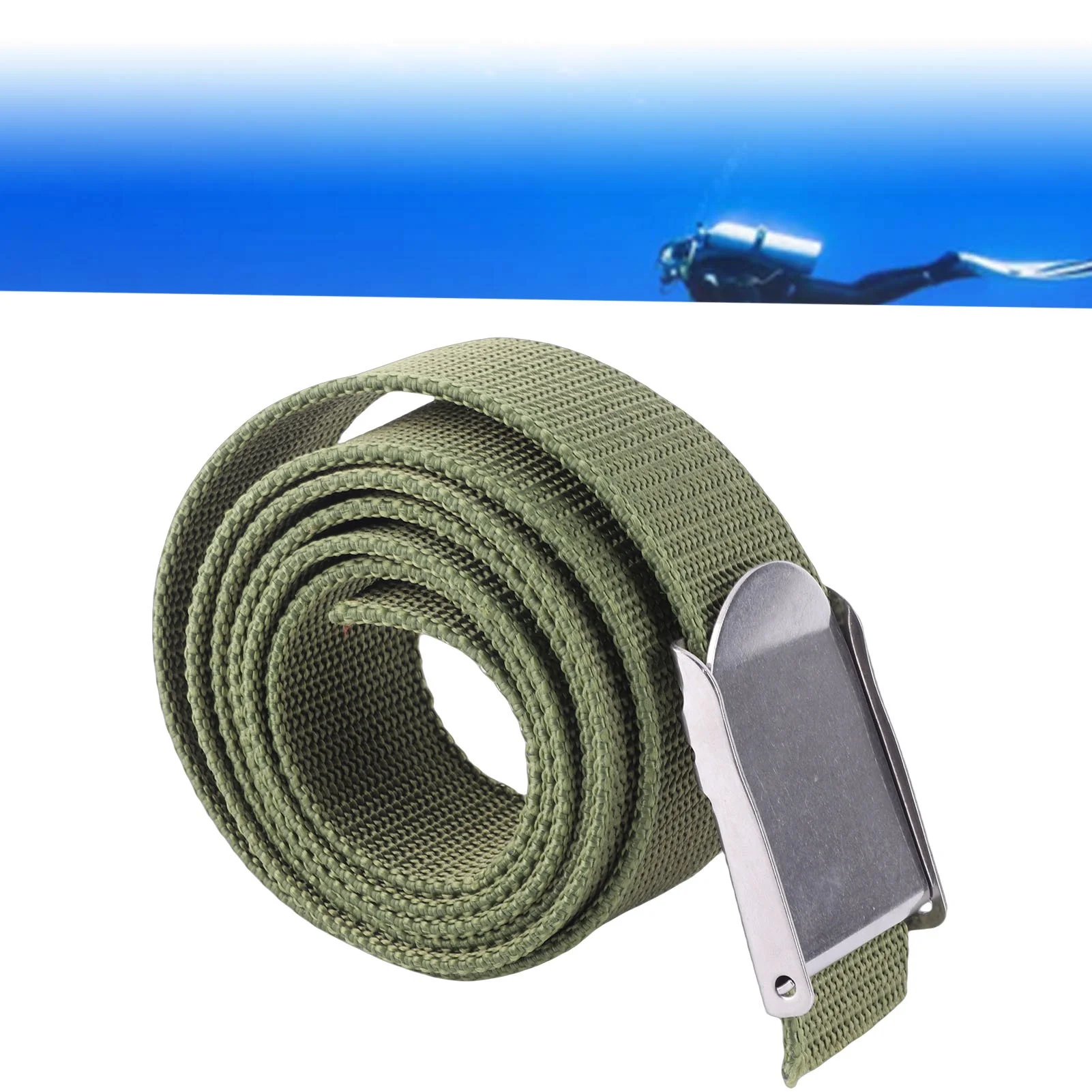 Cinturón de peso para buceo nailon grueso con hebilla inox - imagen 5