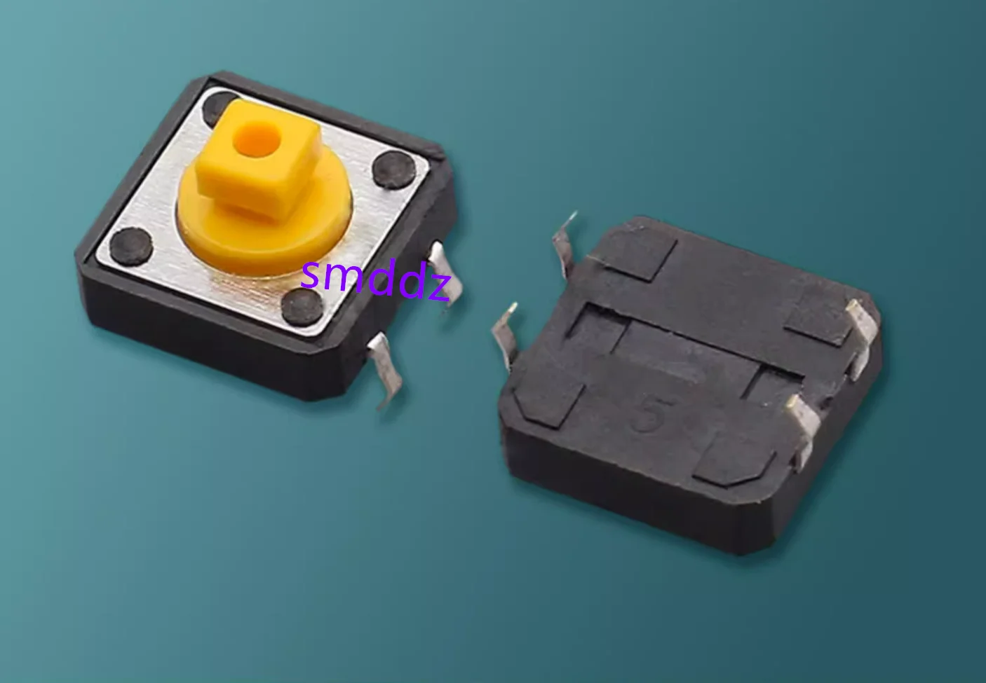 100pcs / Light touch switch B3F-4055 yellow square head 4-pin vertical copper pin 12X12X7.5mm button clip