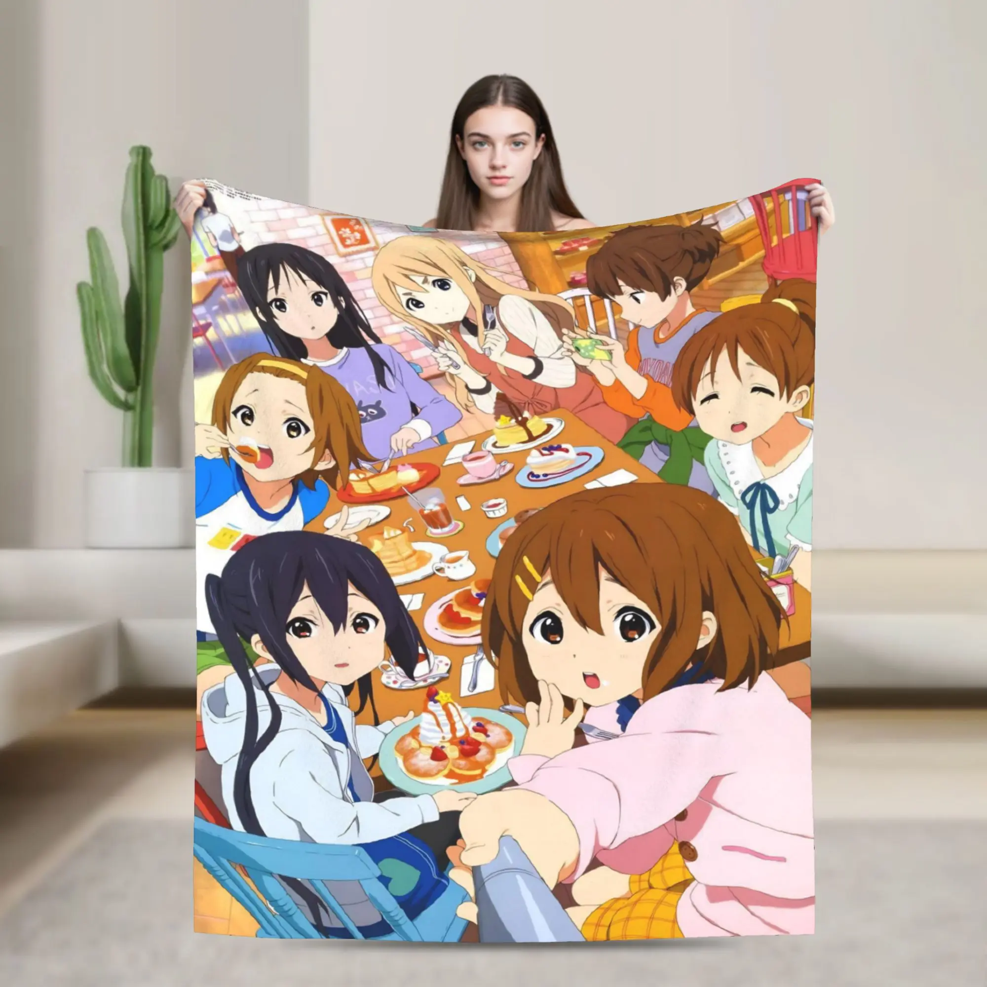 K-On! k-on girls anime Blanket Velvet  Multifunction Ultra-Soft Throw Blanket for Bedroom Bedspreads