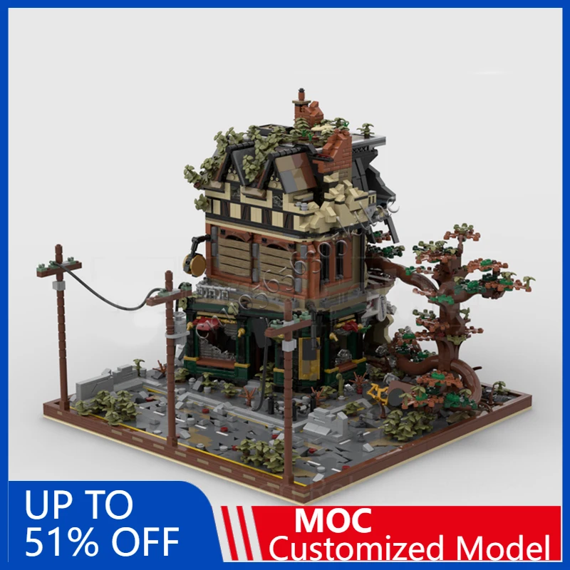 

5126 PCS House Street Set Tudor Corner Apocalypse Version MOC Customize Modular Building Block Creative DIY Holiday Toy Gifts
