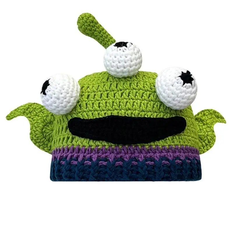 R1WE الكبار للجنسين الشتاء الكرتون للوحش شكل قبعة قبعة متماسكة الدفء قبعة ناعمة كاليفورنيا