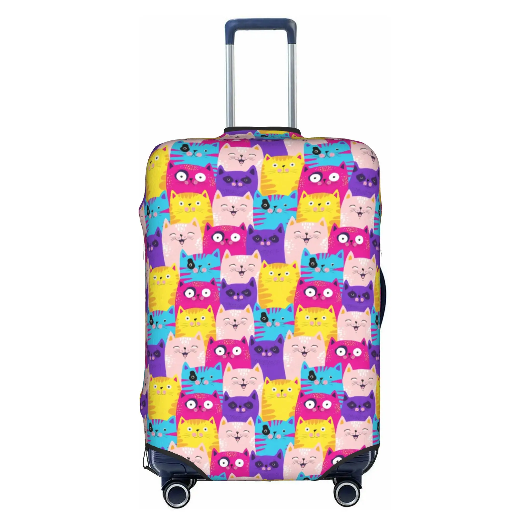 Funny Colourful Creative Cat Printed  Suitcase Cover Dust Proof  Luggage Protective Covers for 18-32 inch