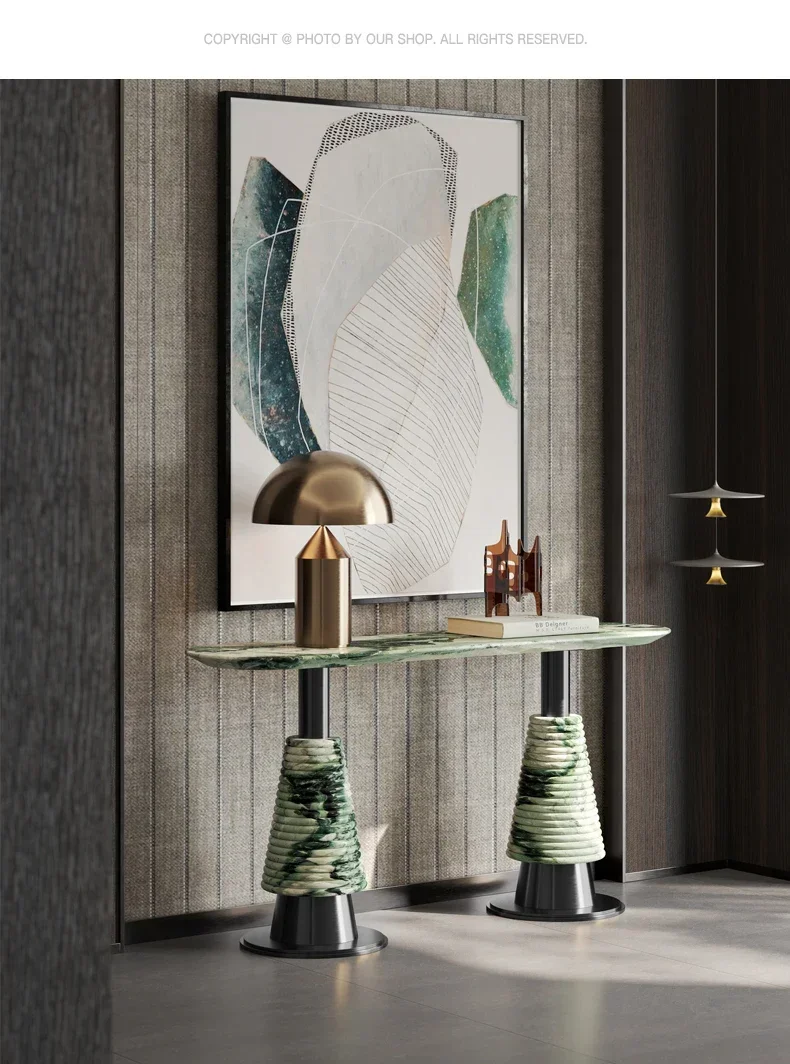 A villa high-end large apartment whole house customization, Italian marble entrance living room home