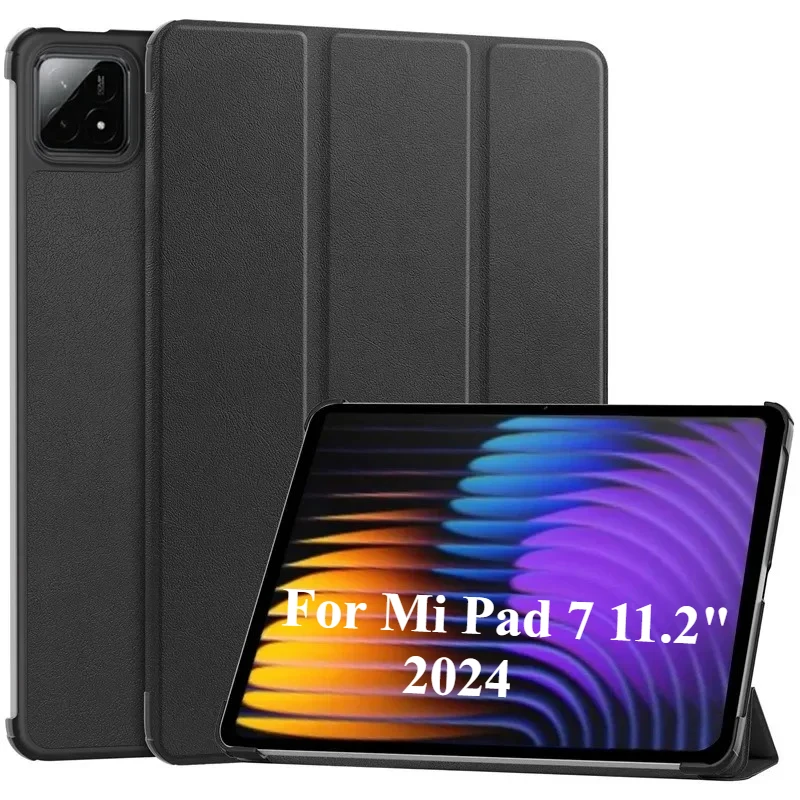 

For Xiaomi Pad 7 PU Leather Tri-Folding Stand Magnetic Tablet Cases Funda For Xiaomi Pad 7 Pro 11.2 inch Smart Cover Coque