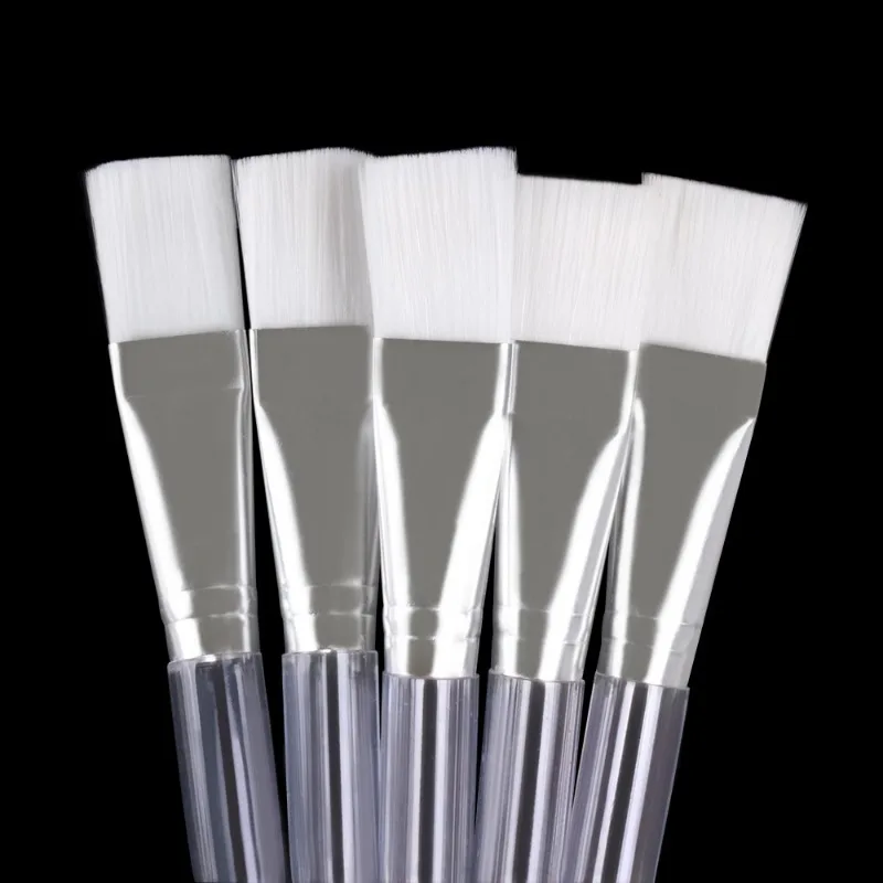 1 Uds. Cepillo para máscara Facial mango de plástico transparente DIY pelo suave máscara Facial cepillo de maquillaje conveniente herramienta de belleza para el cuidado de la piel