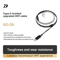 Type-c Flat-mouth Digital Decoding Chip for NDD6 Headphone Upgrade Line 2pin Dual-pin Plugging and Plugging 0.75mm Wires KZ CCA