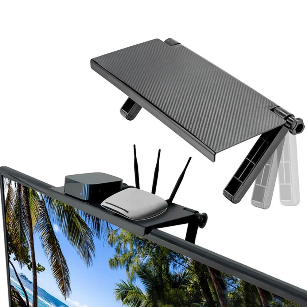 Rack Tv Monitor Organizer schermo Top Storage Display supporto multifunzione per staffa per ufficio Home Modem Router Rack Holder