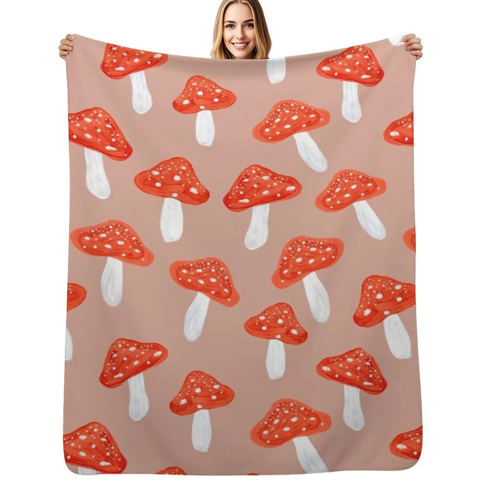 Mushrooms Dance Throw Blanket Furry Stuffeds Blankets For Bed Thin Blankets For Sofas bed plaid Blankets