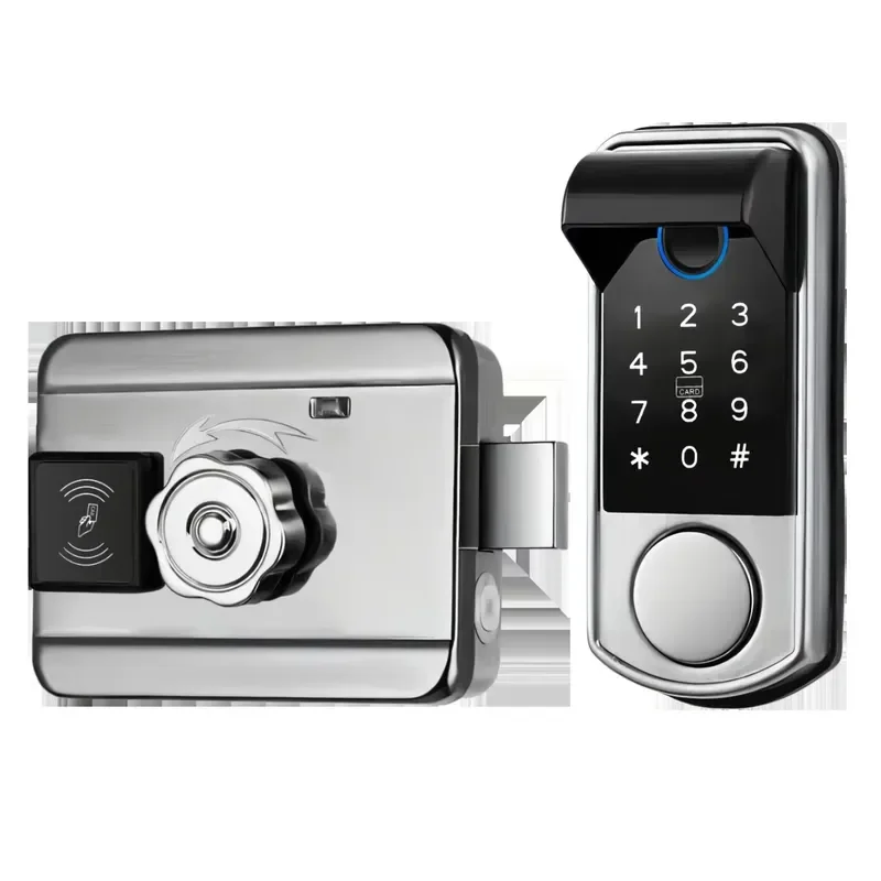 2026 Waterproof IP65 Smart Door Lock Fingerprint Digital Password IC Card Keyless Entry Rim Lock with APP Remote for