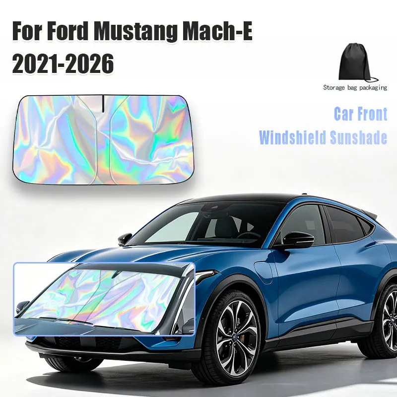 For Ford Mustang Mach-E 2021-2026 Car Windshield Sunshade Cover Front Window Sun Shade Visor Auto Interior UV Protection