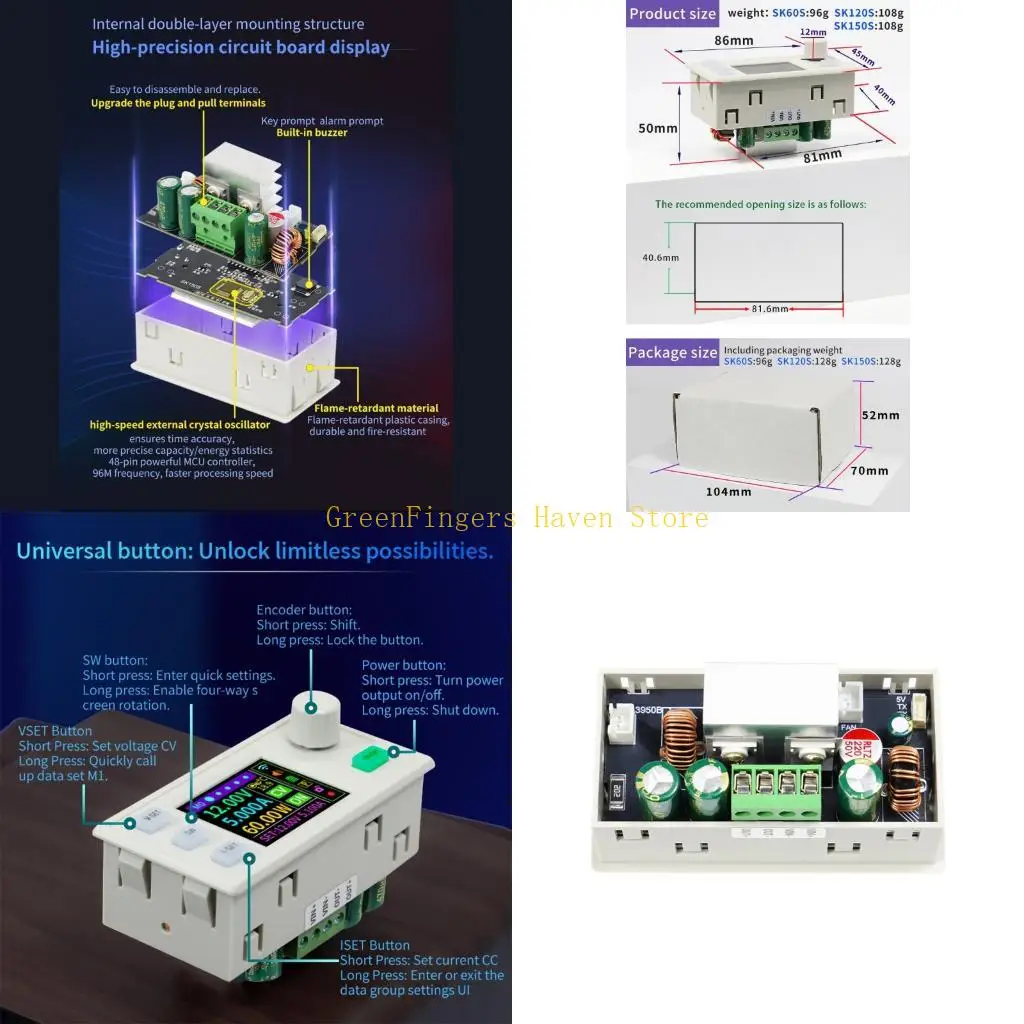 

F68D 0~40V 60W Step-Down Stabilized Voltages Current Regulator Regulated Power Supply Step Down Converter Easy to Use