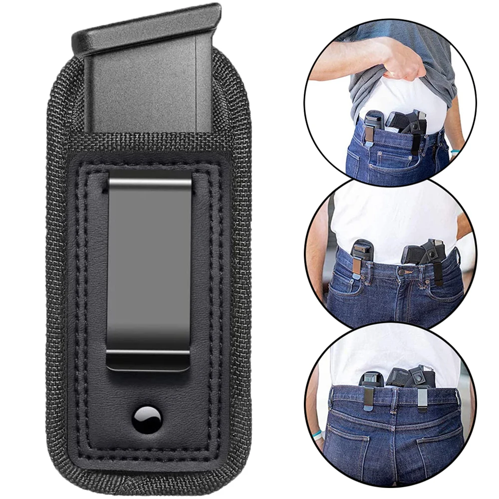 Tactical Magazine Pouch Holster Sports Concealed Pistol Carry Case Outdoor Mag Waist Belt Pouch with Clip for Glock 17 19 1911