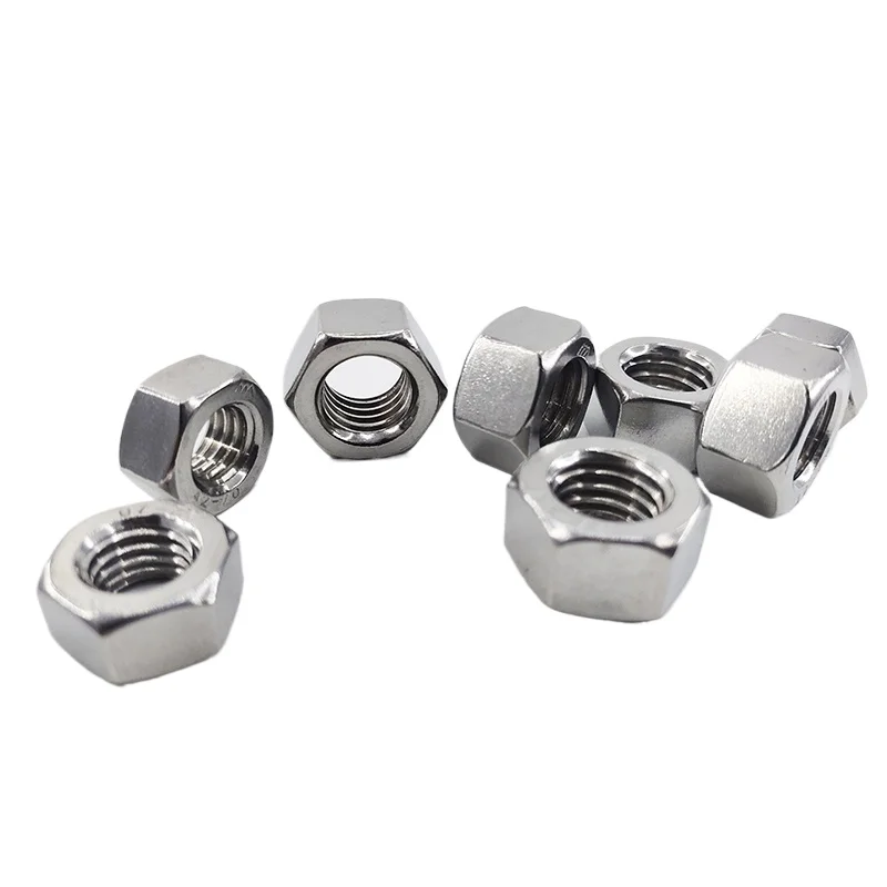 2/5/10/25/50 pièces d'écrous hexagonaux en acier inoxydable 304 A2-70 M2 M3 M4 M5 M6 M8 M10 M12 M16 M18 M20 M24 M27 M30 DIN934
