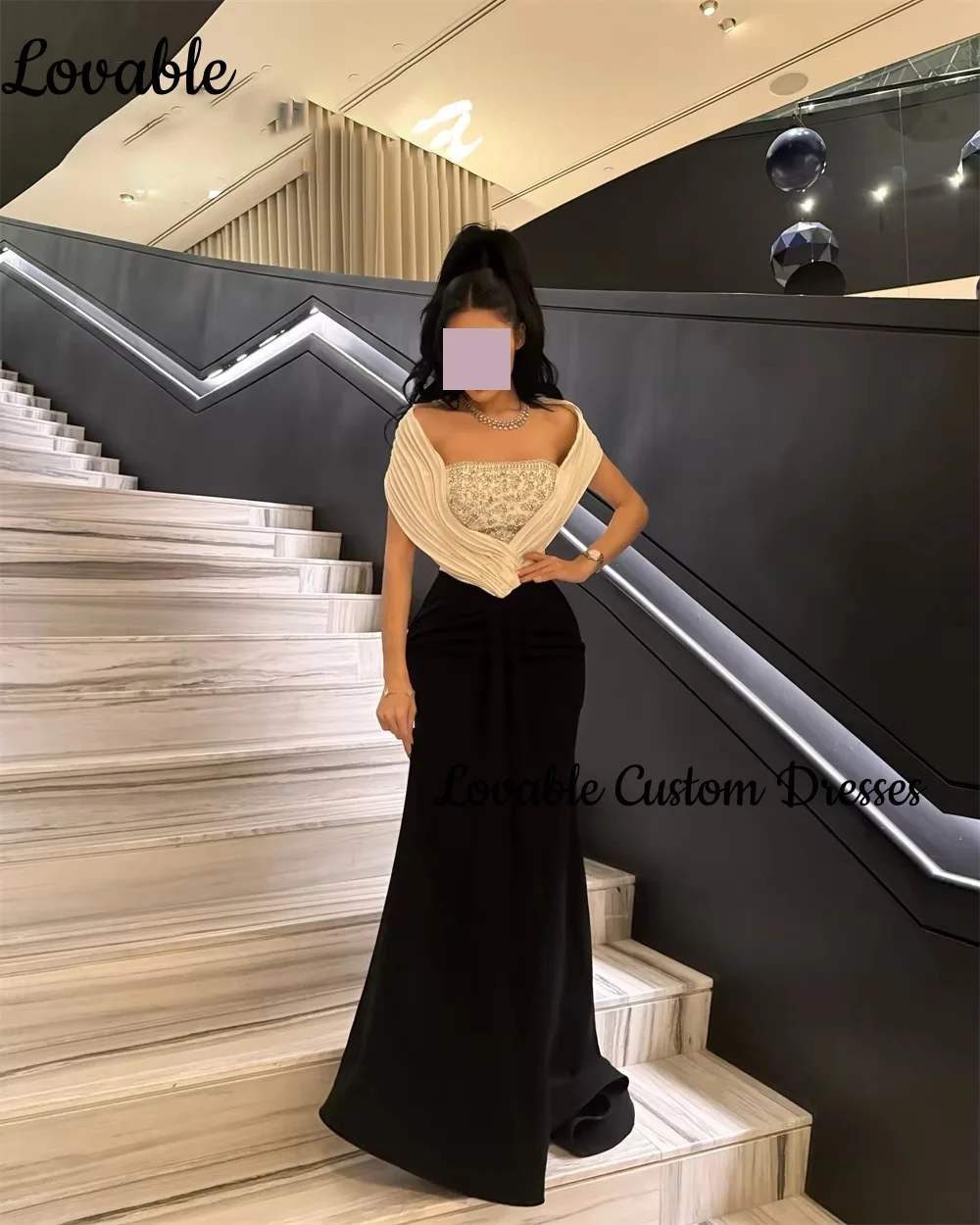 فساتين حفلات أنيقة للنساء مخصصة حورية البحر بدون حمالات بطول الأرض فساتين لحضور الحفلات الموسيقية كشكش كاب الأشرطة سستة حتى فساتين رسمية #6