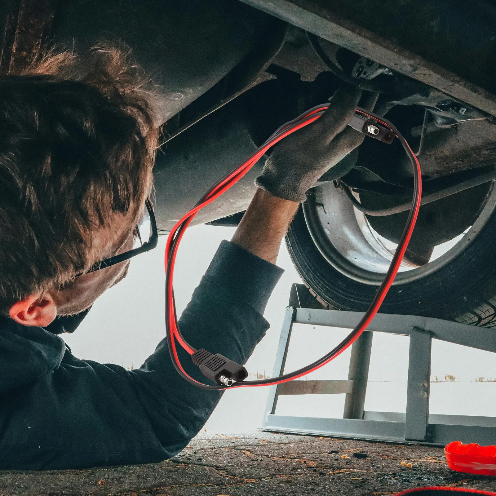 

Удлинительный кабель для солнечных панелей SAE, автомобильный 2-контактный разъем, быстроразъемный штекер 12В, прочный медный сердечник, термостойкий, SAE