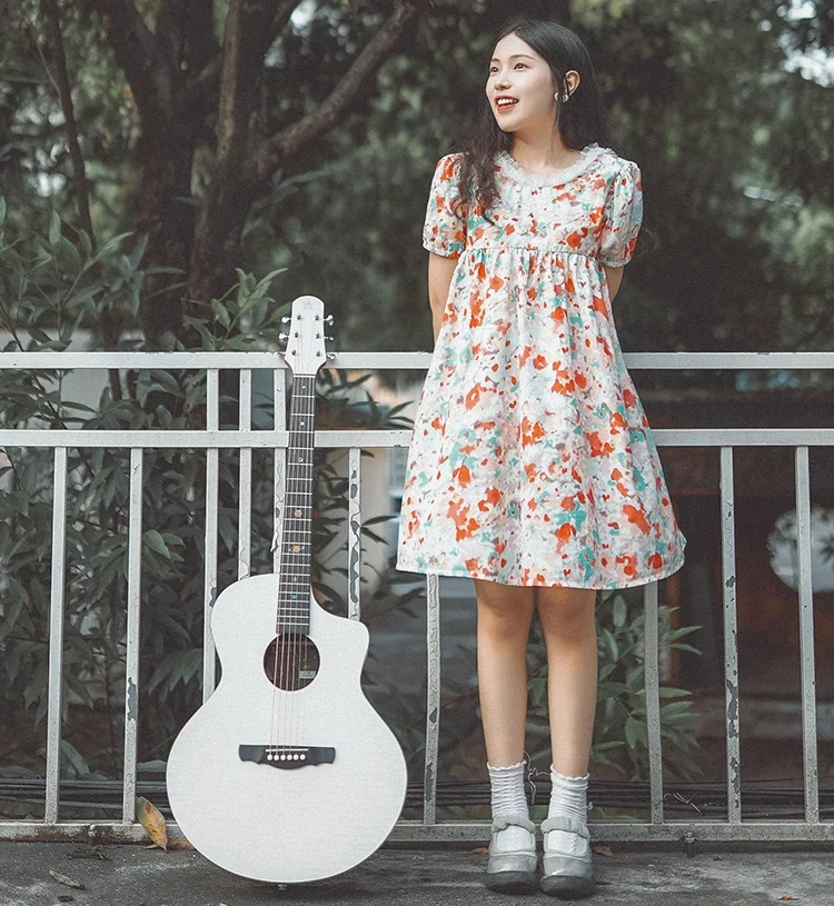 

Mercury Guitar Beginner Entry Full Single HPL Folk Ballad Guitar Good-looking Girl 41-Inch Vibration Electricity Box