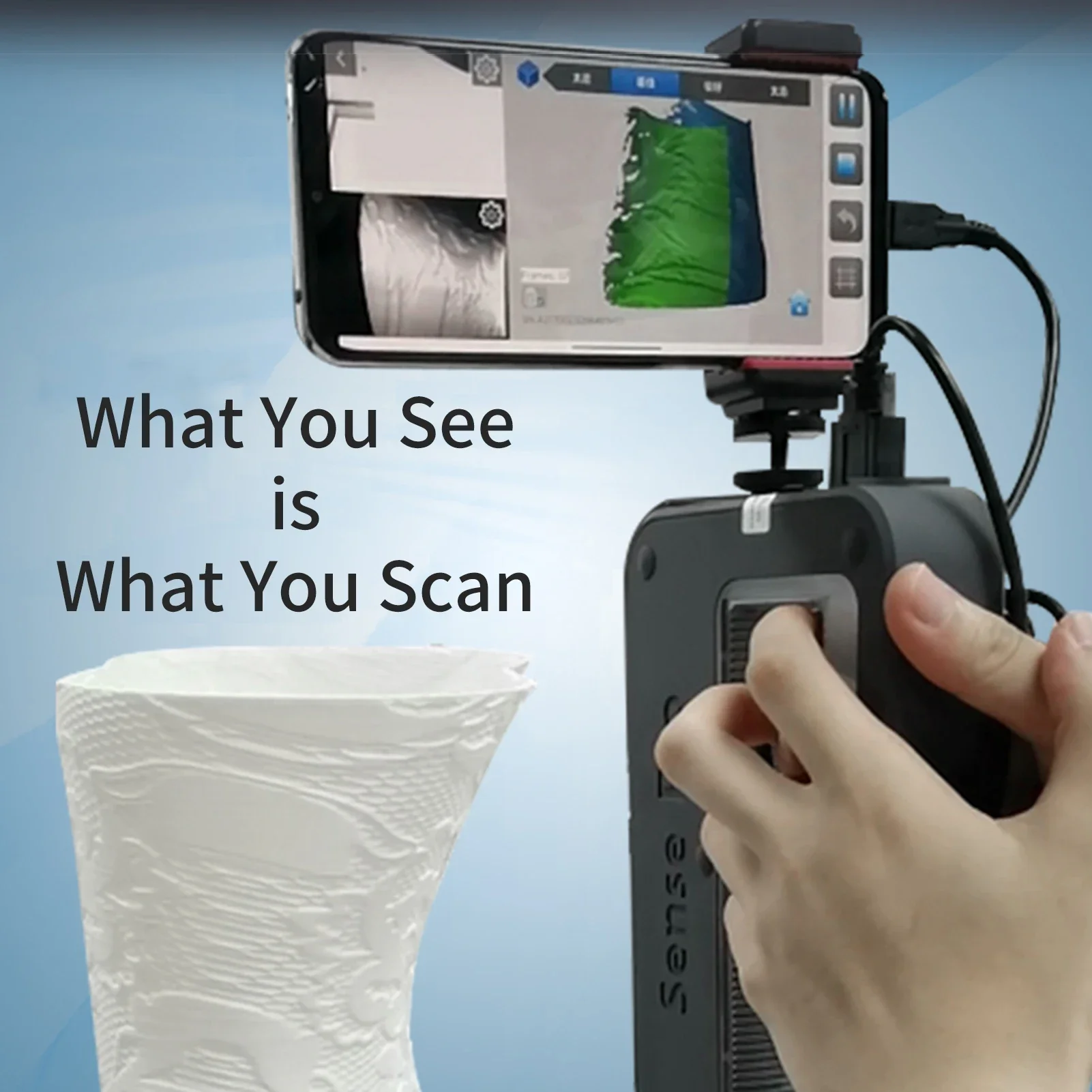 Portable Handheld 3D Scanner High Precision 0.3mm Accuracy 3D Modeling Scanner Support OBJ STL PLY Output for 3D Printing