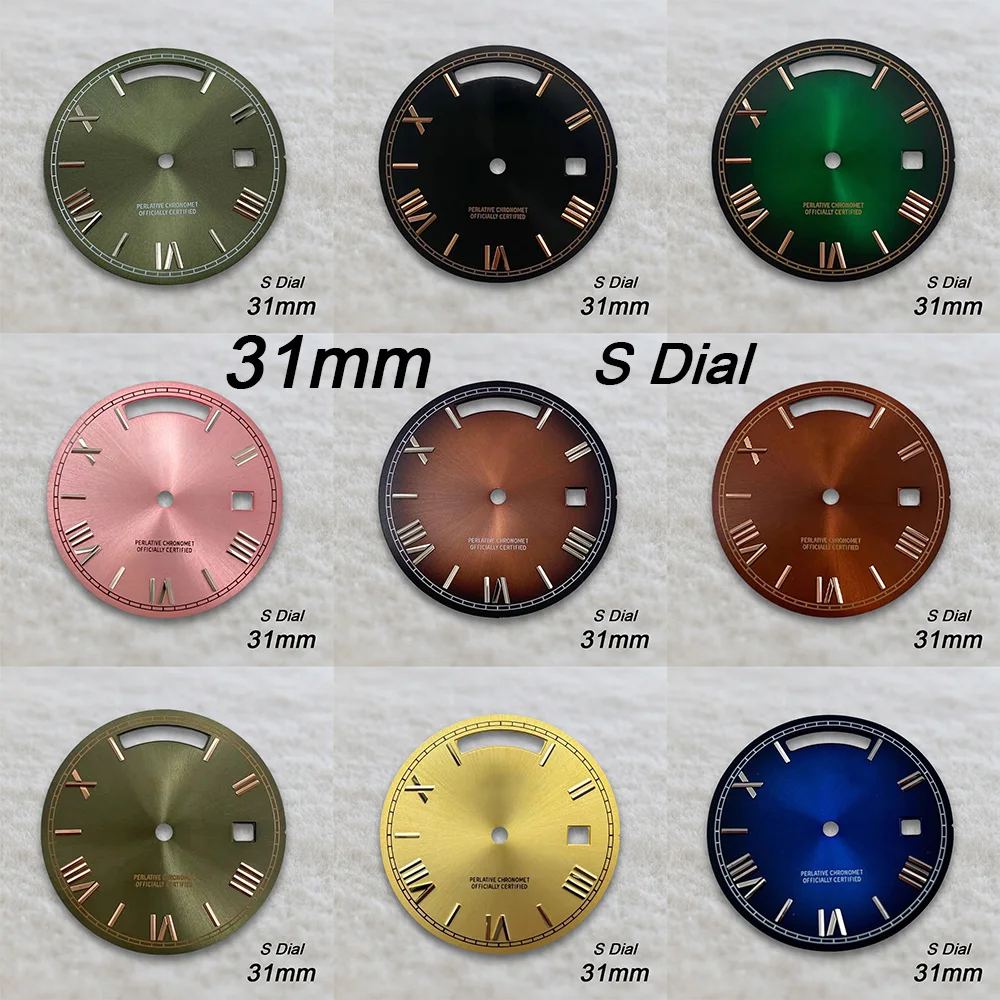31mm S Logo Dial Day And Date Arab Sunray Dial Suitable For 8285 Movement High Quality Watch Modification Accessories