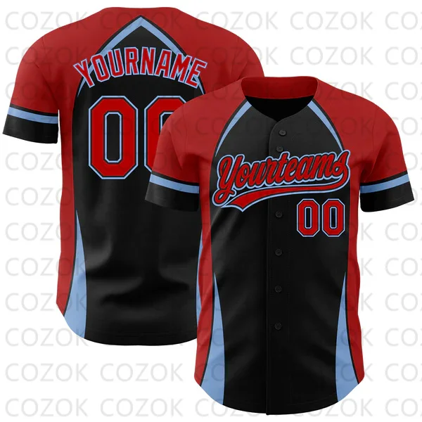 

Custom Red Line Series Baseball Jersey Men and Women Shirt 3D Printed Shirt Team Shirts Hip Hop Unisex Tops