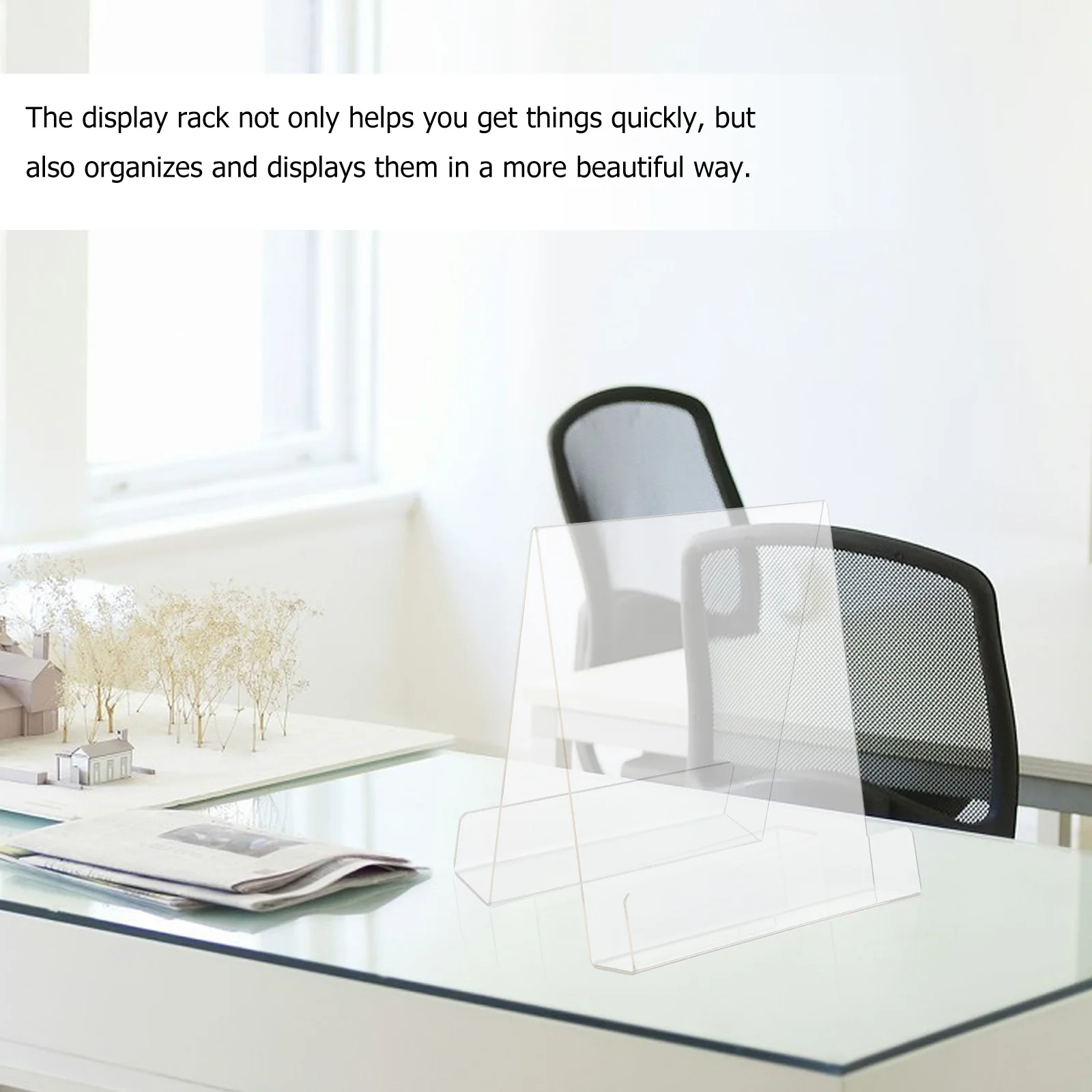 

1Pcs Clear Acrylic Book Rack Double- Book Holder Display Storage Stand Clear Holder Desktop Bookend