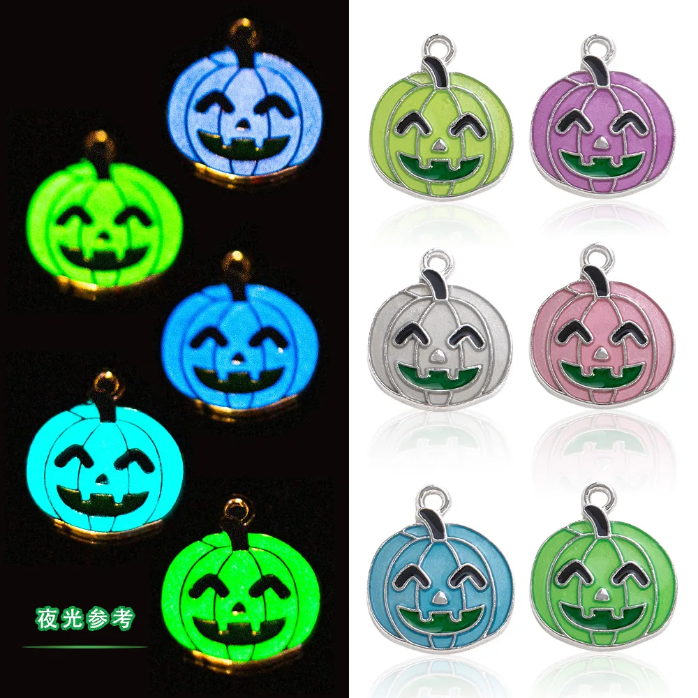 

Halloween luminous pendant alloy jewelry accessories, handcrafted creative diy bracelet necklace, pumpkin