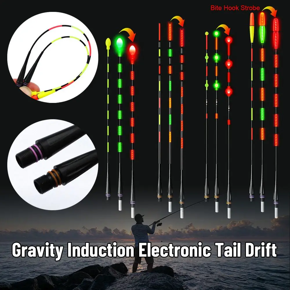 LED Super Bright Night Fishing Smart Gravity induction Electronic tail drift Float Top Luminous Ultra Sensitive Floats Buoy