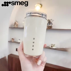 SMEG  Milk White 240ML Beverage  Cup Travel Portable Drinking Cup Stainless Steel Vacuum Leak proof Coffee Thermos