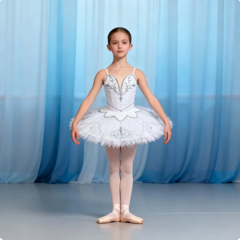 

Новые профессиональные балетные костюмы для взрослых и детей, юбка-туту для танцевальных выступлений, белая, серебристая, для соревнований, в стиле феи