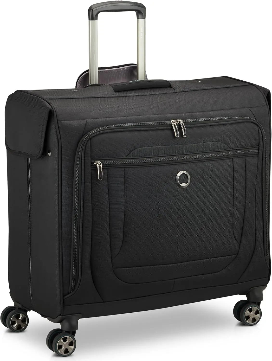 DELSEY PARIS Helium DLX, Rolling Garment Bag with Wheels, Black | Checked In Travel Garment Bag, Lightweight Construction, Spinn