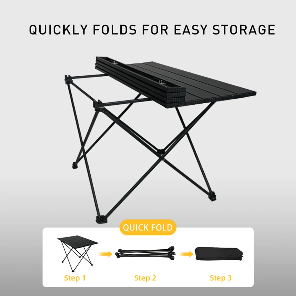 Portable Camping Folding Table Outdoor Picnic Barbecue Storage Table Aluminum Alloy Table Camping Furniture Camping Supplies