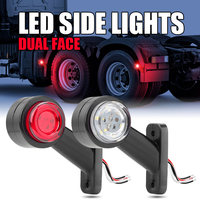 12V Dual Face Stalk Light 24V Trailer Side Clearance Marker Light Mini Position Lamp for Tractor Caravan Camper 12Leds Indicator