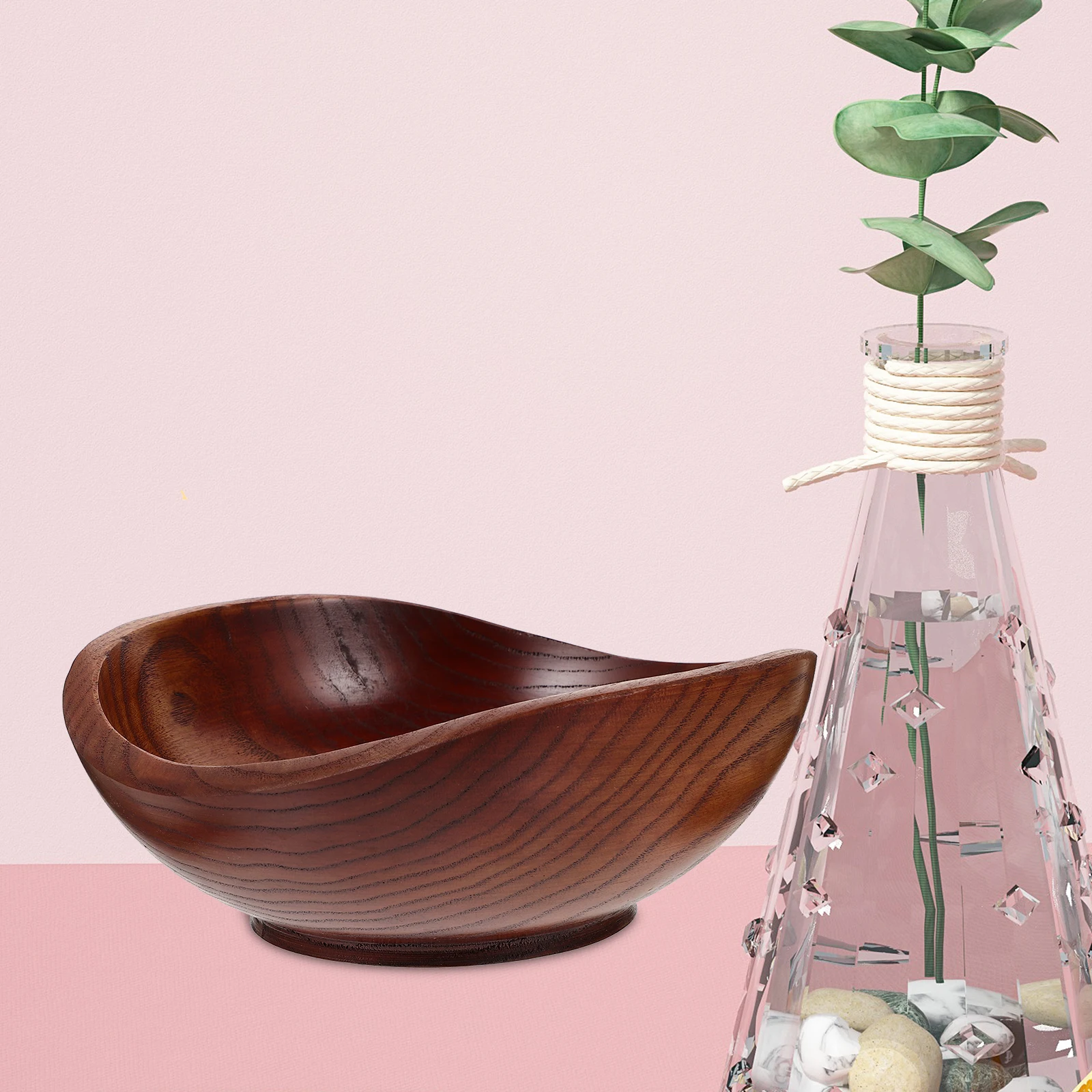 

Wooden Fruit Salad Bowls Large Capacity Smooth Edge Practical Kitchen Counter Wooden Bowl Dishes Snack Decorative