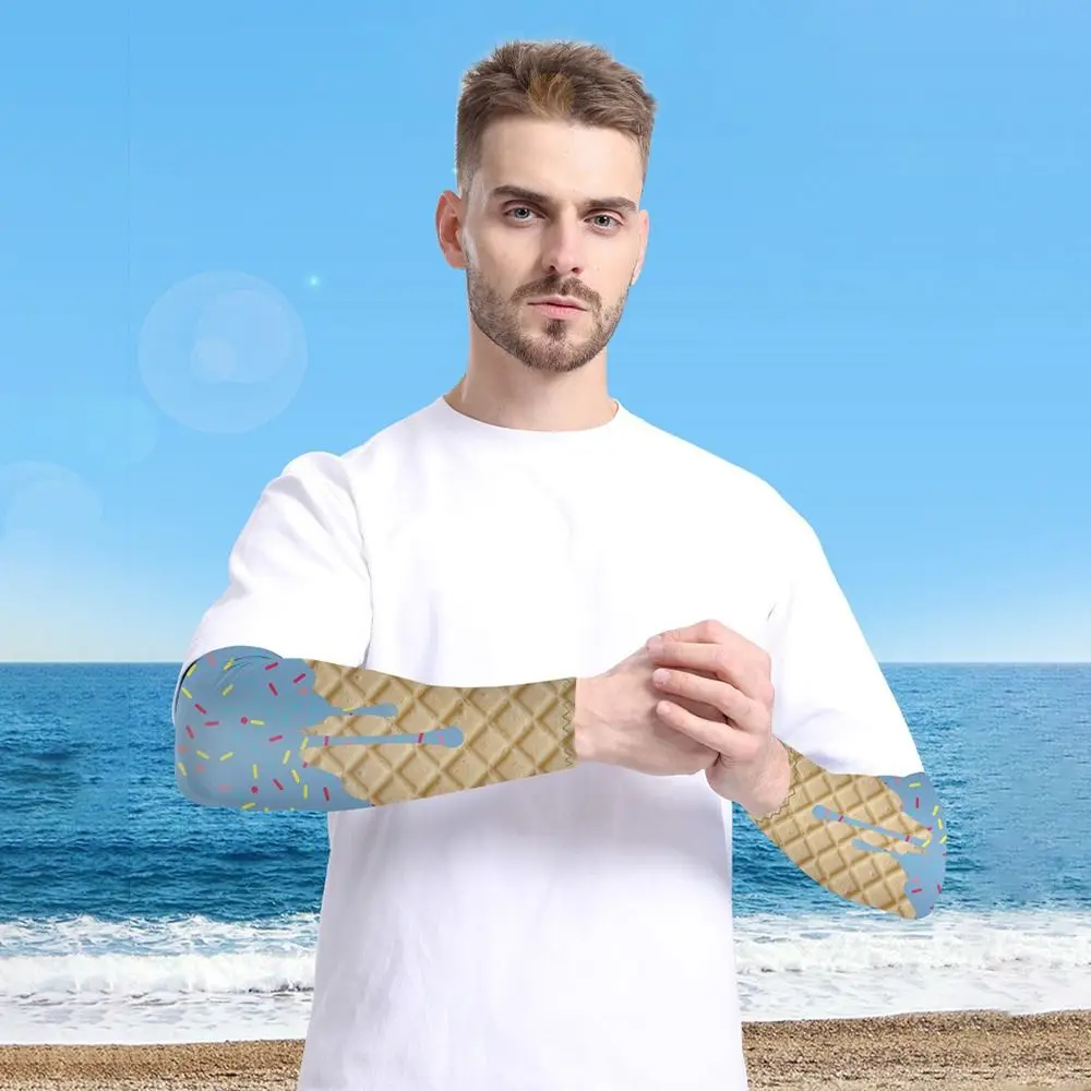 NEW Ice Cream Arm Sleeves Cooling Moisture Wicking Sun Protection Sleeves UV Protection Protective Sleeves Cycling