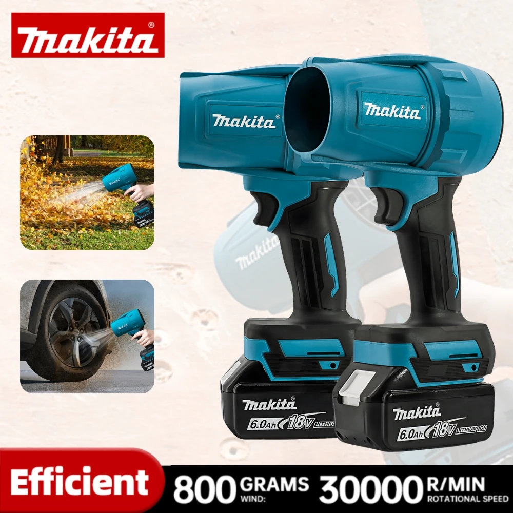 Makita 18V Violent Blower 30000RPM Turbo Jet Fan Electric Air Duster wind speed Turbo Rechargeable with Light Car Cleanin