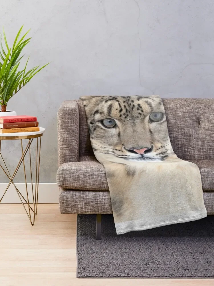 Portrait of a Snow Leopard Throw Blanket anime Blanket Sofa For Sofa Thin