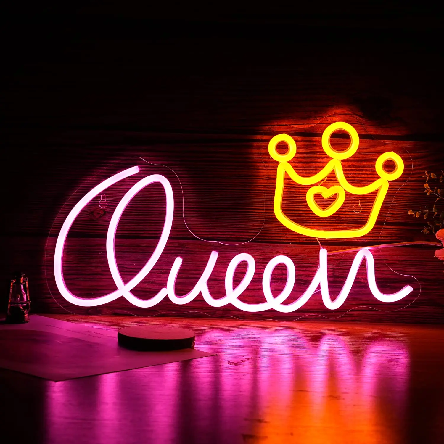 

Queen Led Neon Sign Acrylic Handmade LED Neon Girl Bedroom Decor Prom Store Birthday Party Wall Hang USB Neon Light