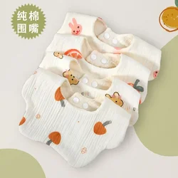 Cotton crepe baby spit towel Baby eating anti-vomiting milk square Newborn 6-layer swivel petal bib