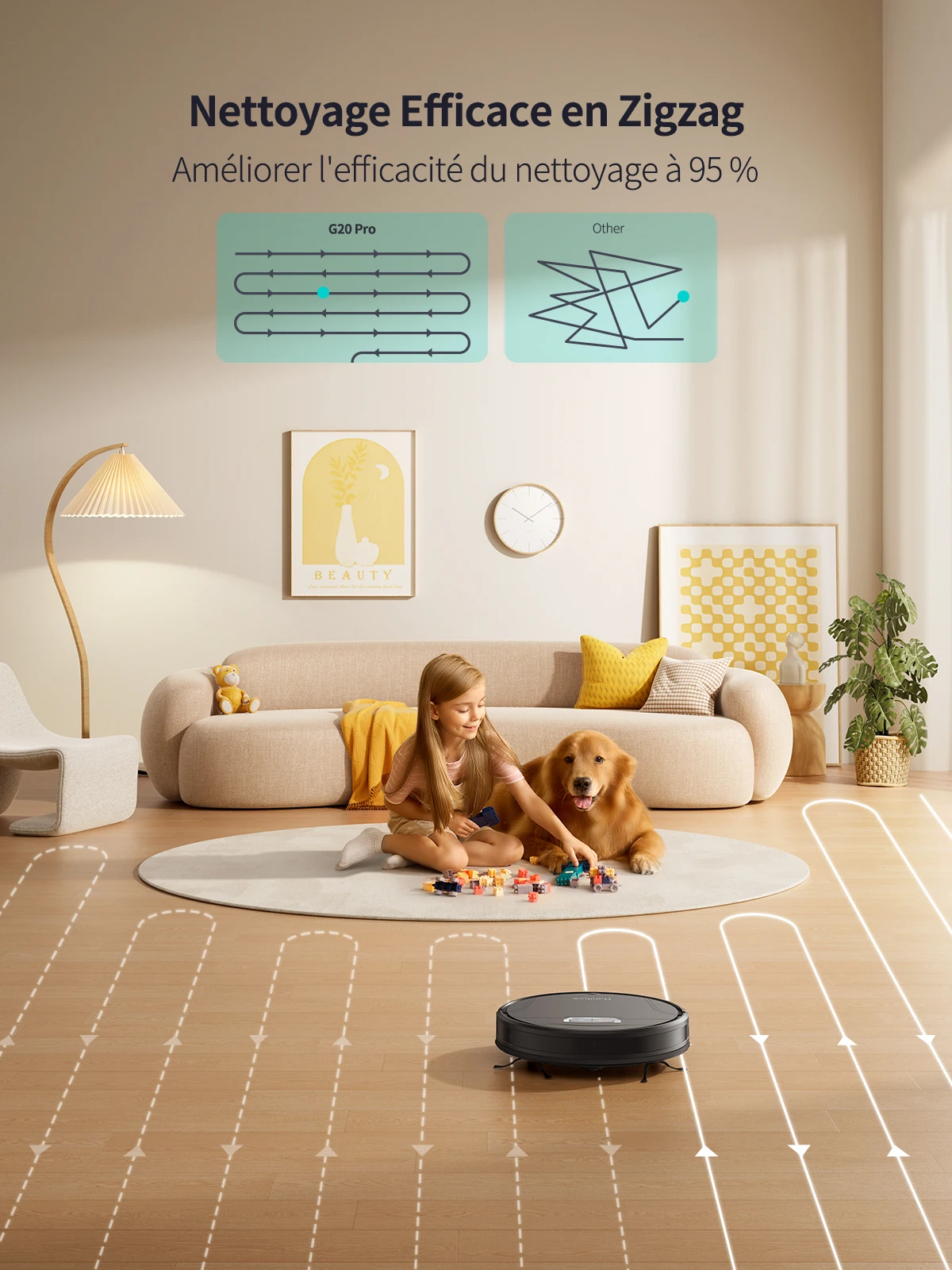 HONITURE Robot Vacuum and Mop Combo 6000pa Robot Vacuum Cleaner 3 in 1, Strong Suction, Self-Charging, App&Remote&Voice Control