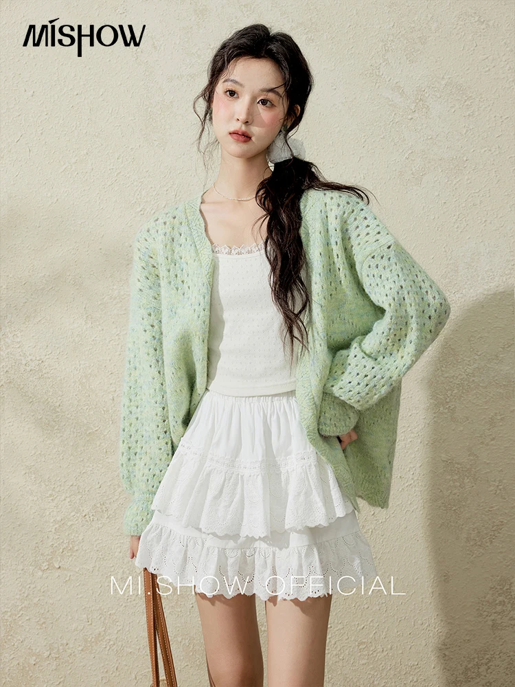 MISHOW Office Lady Spring Skirt Woman New 2025 Solid Lace Slim A-line High Waist Cake Skirts Women Fashion Versatile MXE15B0699