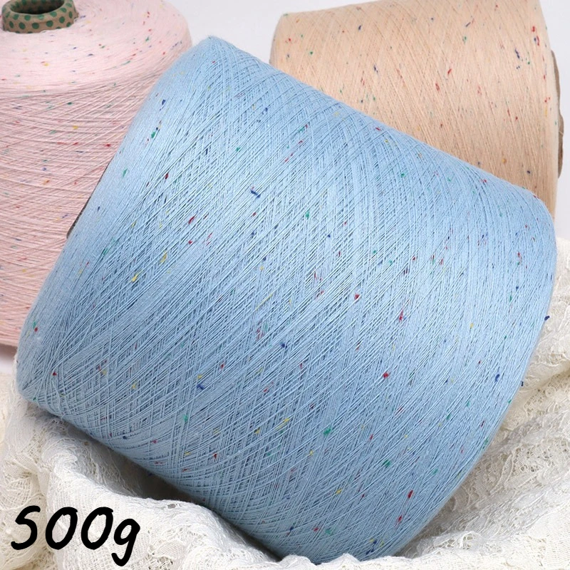 

500g Single Strand Color Dot Cotton Yarn, Four Seasons Baby Fine Thread, Diy Woven Scarf Scarf Cap Crochet Thread Knitting Yarn