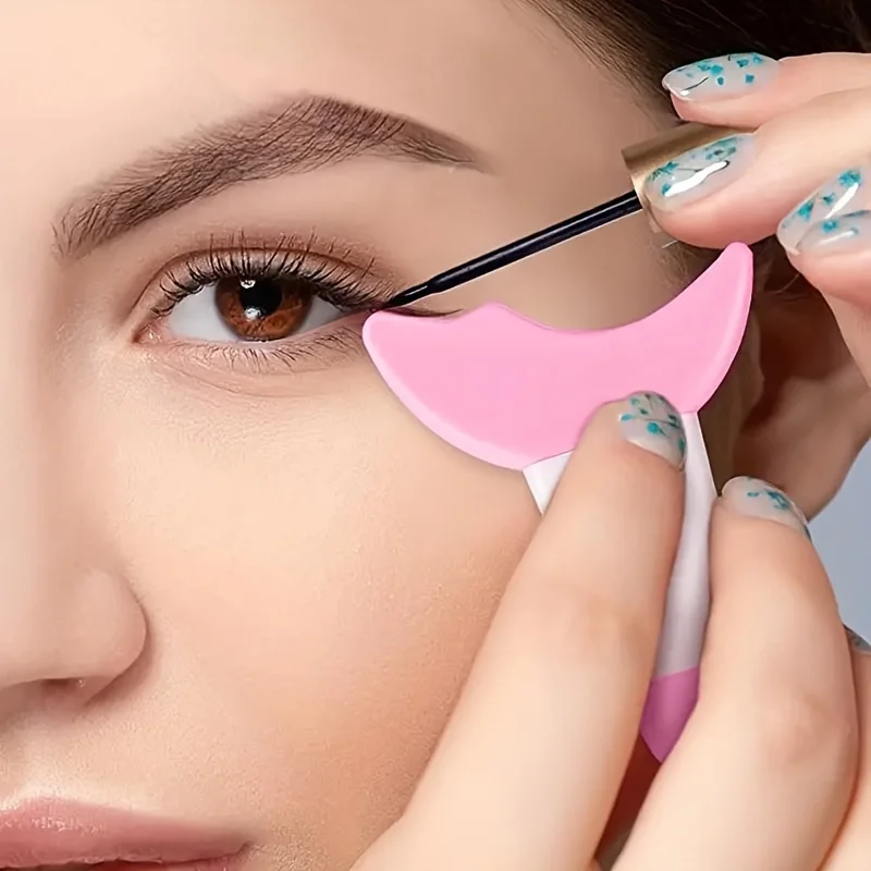 1-Pack Mascara Shield Guard Set, Reusable Silicone Eyelash Auxiliary Applicator, Multi‑Function Eye Makeup Tool for Women