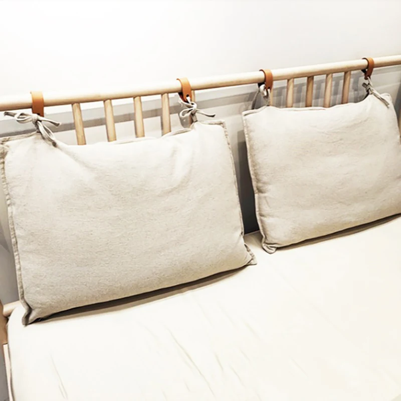 

New Soft Bede Pillow Iron Art Wooden Frame Bedroom Hanging Strap Large Barest Detachable Waable Modern Simple Sle