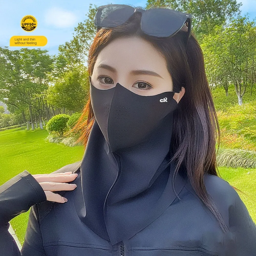 

Ice Silk Sun Protection Mask UPF50+ Dustproof Anti-UV Neck Scarf Neck Protection 3D Breathable Sunshade Face Mask Cycling